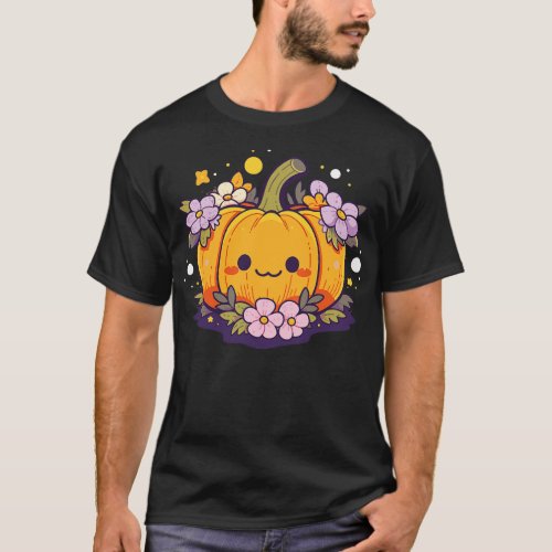 Kawaii Pumpkin   Men Kids Women Halloween 5 T_Shirt
