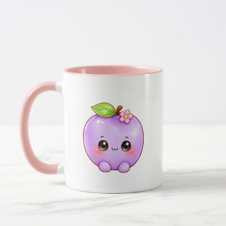 Kawaii Purple Plum Mug | Cute Fruit Coffee Cup