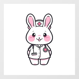 Kawaii Rabbit as a Nurse  Wall Decal