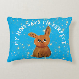 Kawaii Rabbit Spring Pastel Illustration Accent Pillow