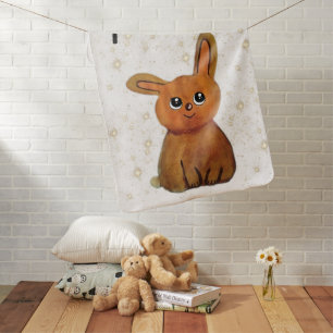 Kawaii Rabbit Spring Pastel Illustration Baby Blanket