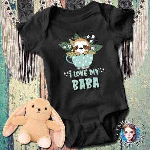 Kawaii Raccoon I Love My Baba Baby Bodysuit