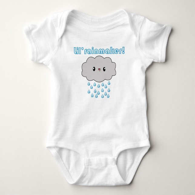 Kawaii Rain Cloud Lil Rainmaker (blue version)! Baby Bodysuit (Front)