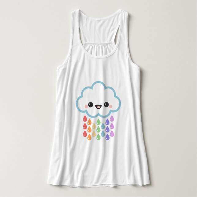 Kawaii Rain Cloud Tank Top (Design Front)