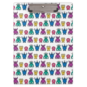 Kawaii Rainbow Alien Monsters Pattern Clipboard
