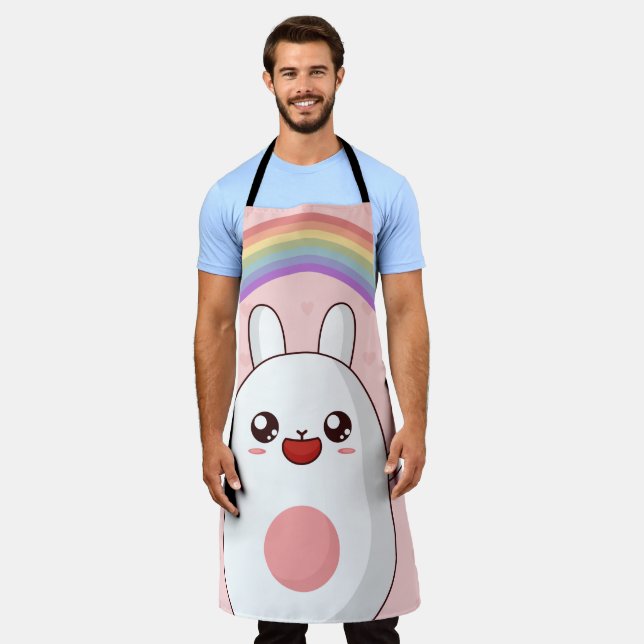 Kawaii rainbow clipart apron (Worn)