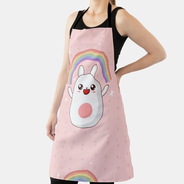 Kawaii rainbow clipart apron (Insitu)