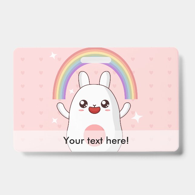 Kawaii rainbow clipart badge (Front)