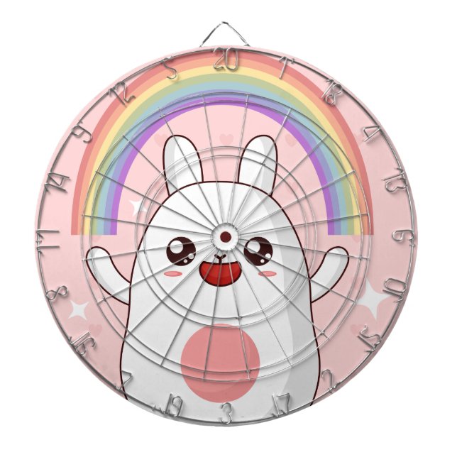 Kawaii rainbow clipart dart board (Front)