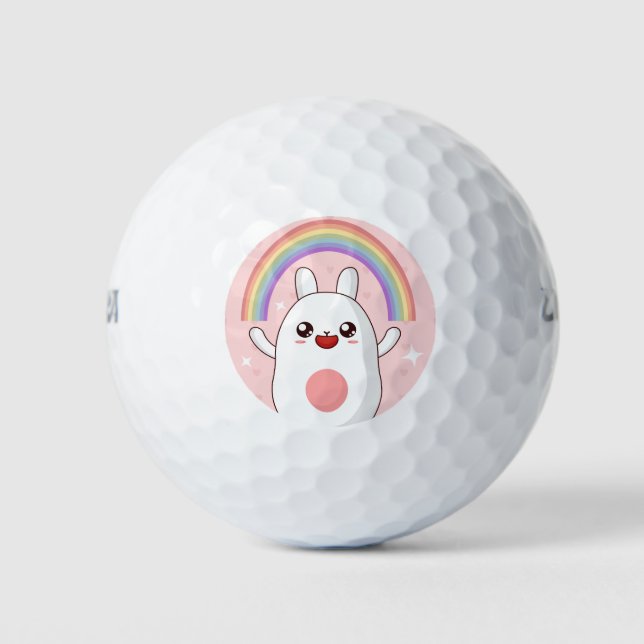 Kawaii rainbow clipart golf balls (Front)