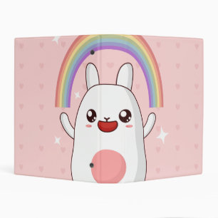 Kawaii rainbow clipart mini binder