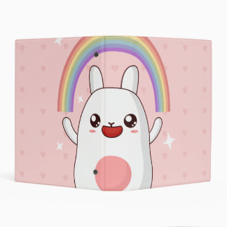 Kawaii rainbow clipart mini binder