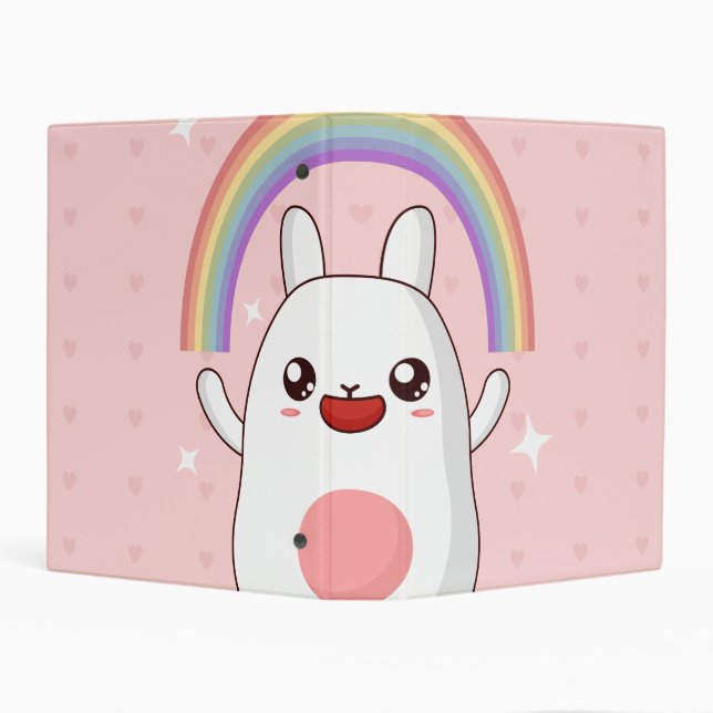 Kawaii rainbow clipart mini binder (Background)