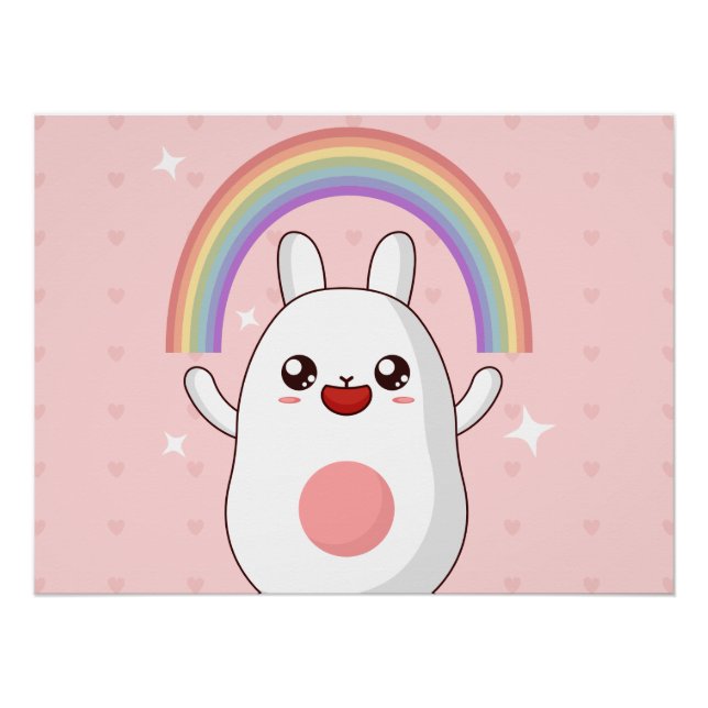 Kawaii rainbow clipart poster (Front)