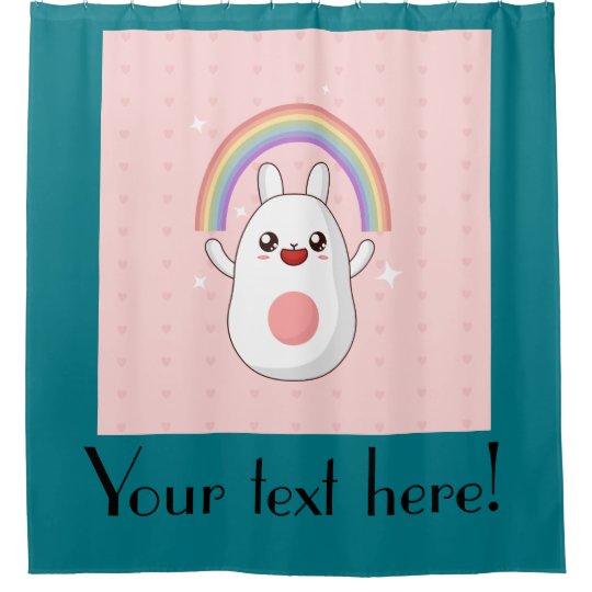 Kawaii rainbow clipart shower curtain