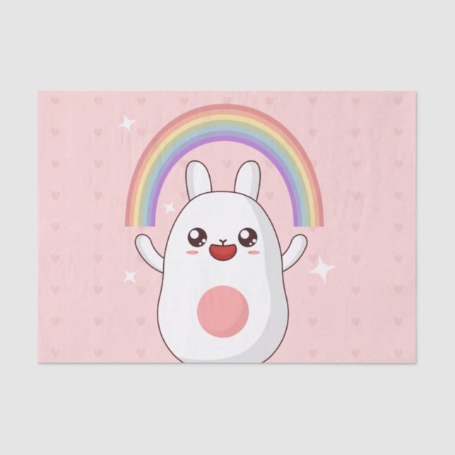 Kawaii rainbow clipart tissue paper (Front)
