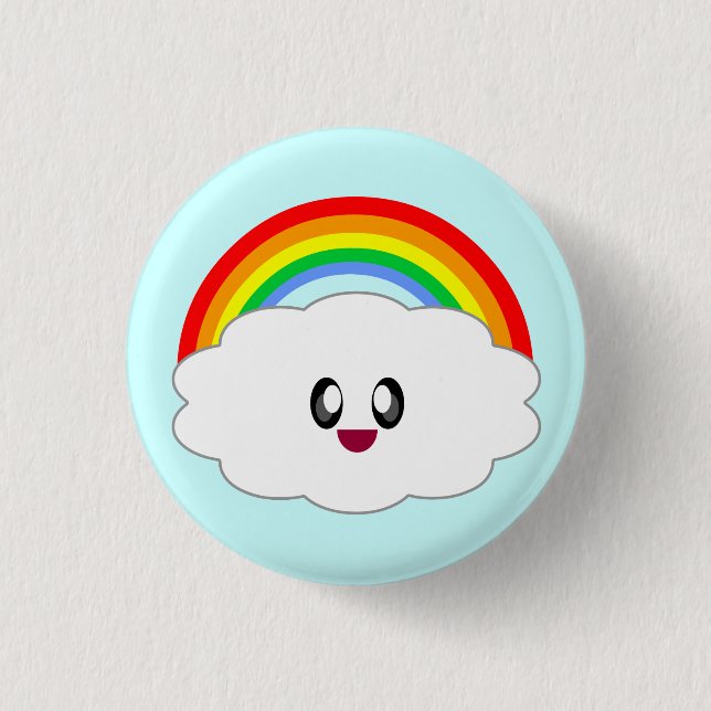 KAWAII RAINBOW CLOUD CUTE OVERLOAD BUTTON (Front)