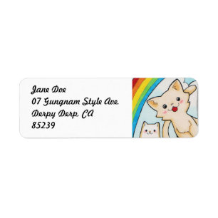 Kawaii Rainbow Kittens Customizable Labels