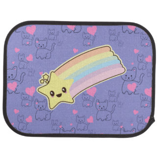 Kawaii rainbow kittens pattern so cute. So Kawaii Car Floor Mat