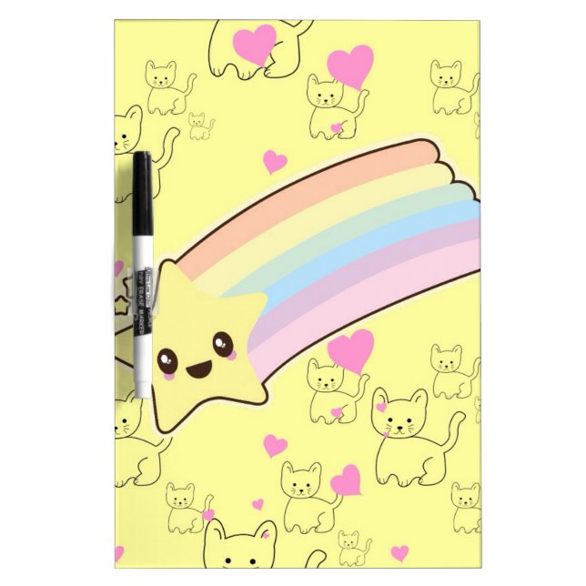 Kawaii rainbow kittens pattern so cute. So Kawaii Dry Erase Board (Front)