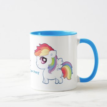 Kawaii Rainbow Pony - Personalized Mug by Chibibunny at Zazzle
