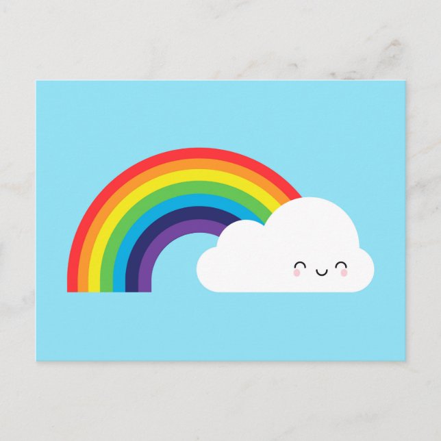 Kawaii Rainbow Postcard (Front)