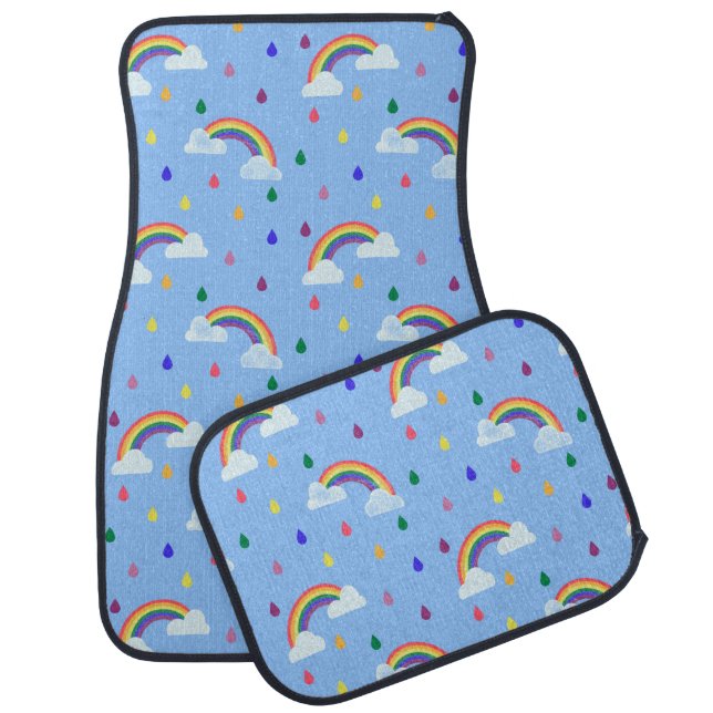 Kawaii Rainbow Sky Cute Pattern Car Floor Mat (Set)