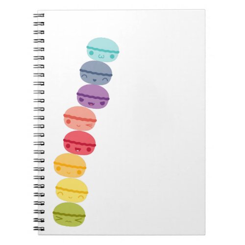 Kawaii Rainbow stacked Macarons Notebook