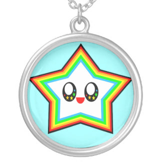 Kawaii Rainbow Star Sterling Silver Necklace
