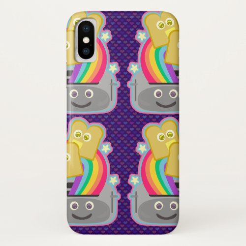 Kawaii Rainbow Toast Cute Cartoon Fun Epic Pattern iPhone X Case