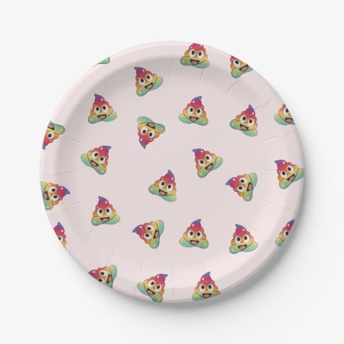 kawaii Rainbow unicorn poop emoji magical poop Paper Plates