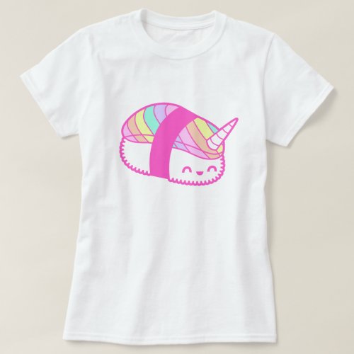 Kawaii Rainbow Unicorn Sushi T_Shirt