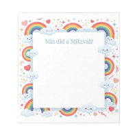 Kawaii Rainbows Personalized Mitzvah Notes Notepad
