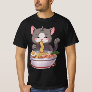Kawaii Ramen Cat Anime Japanese Food Gift Kids Boy T-Shirt