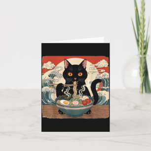Kawaii Ramen Cat Anime Japanese Noodles Food Wave  Card