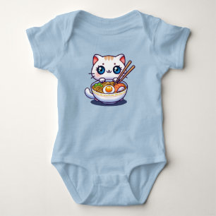 Kawaii Ramen Cat Baby Bodysuit