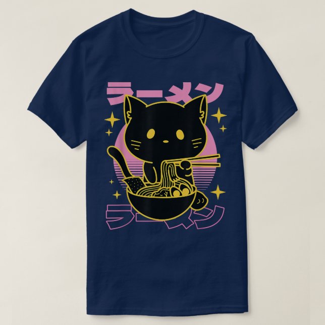Kawaii Ramen Cat Otaku Anime Manga  T-Shirt (Design Front)