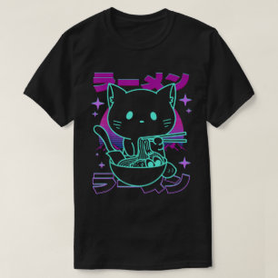 Kawaii Ramen Cat Retro Japanese Vaporwave T-Shirt