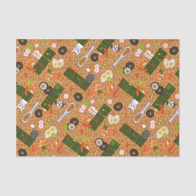 Kawaii Ramen Cats Tissue Paper (Front)