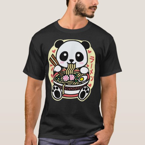 Kawaii Ramen Cute Anime Panda Japanese Asian Noodl T_Shirt