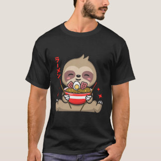 Kawaii Ramen Cute Anime Sloth Japanese Noodles Kid T-Shirt