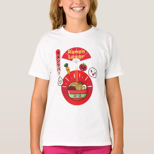 KAWAII RAMEN LOVER HAPPY FOOD STYLE T_Shirt