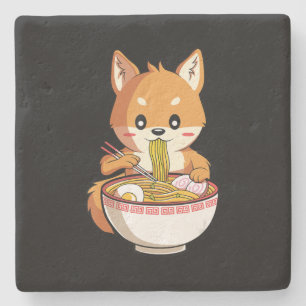 Kawaii ramen shiba inu noodles lover gift stone coaster