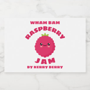 Kawaii Raspberry Jam Food Label
