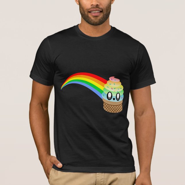 Kawaii Rave Ice Cream Cone Rainbow T-Shirt (Front)