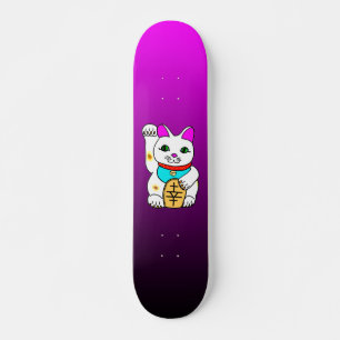 Kawaii Rave Lucky Cat Maneki Neko Skateboard Deck