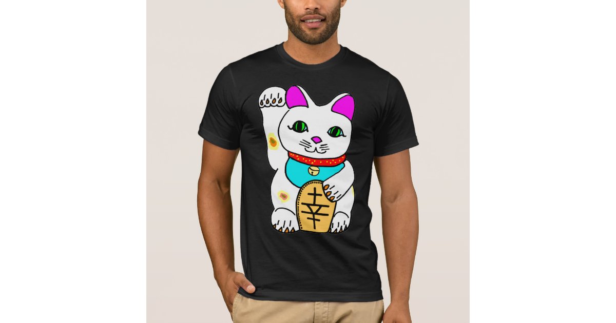 Kawaii Rave Lucky Cat Maneki Neko T-Shirt | Zazzle.com
