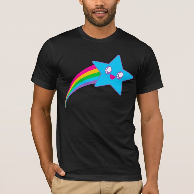 Kawaii Rave Neon Star Rainbow T-Shirt (Front)