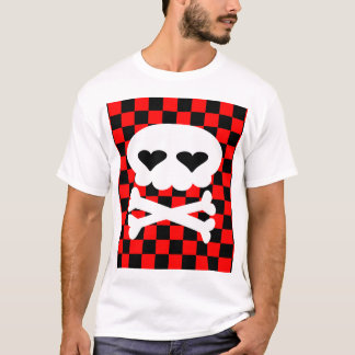 Kawaii Rave Skull Checkerboard T-Shirt