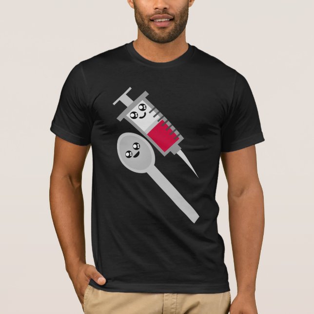 Kawaii Rave Syringe Needle Shot & Spoon T-Shirt (Front)